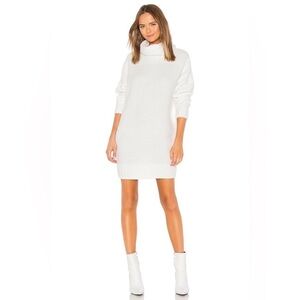 NWT ATM Anthony Thomas Melillo Chalk Turtleneck Chenille Sweater Dress